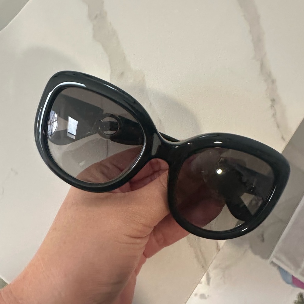 Salvatore Ferragamo Black Cat-Eye Sunglasses